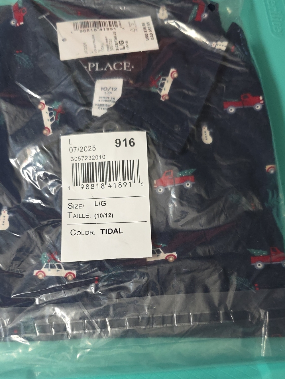 The Children's Place Navy Long Sleeve Top with Red Truck Print